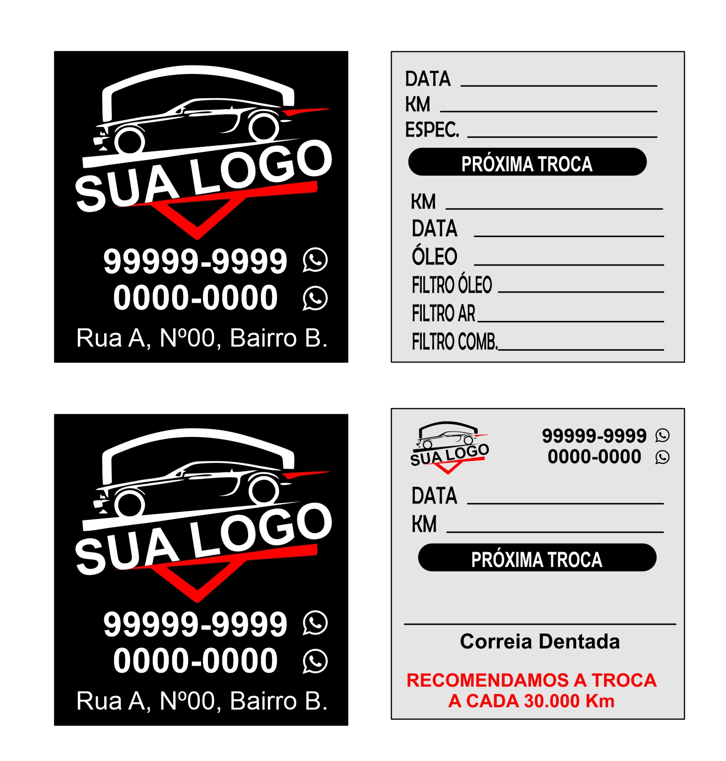 Adesivo Troca de Óleo Carro