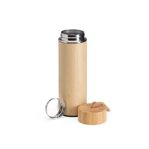 1410 - Garrafa Térmica Bambu 400ml com Infusor - Image 3