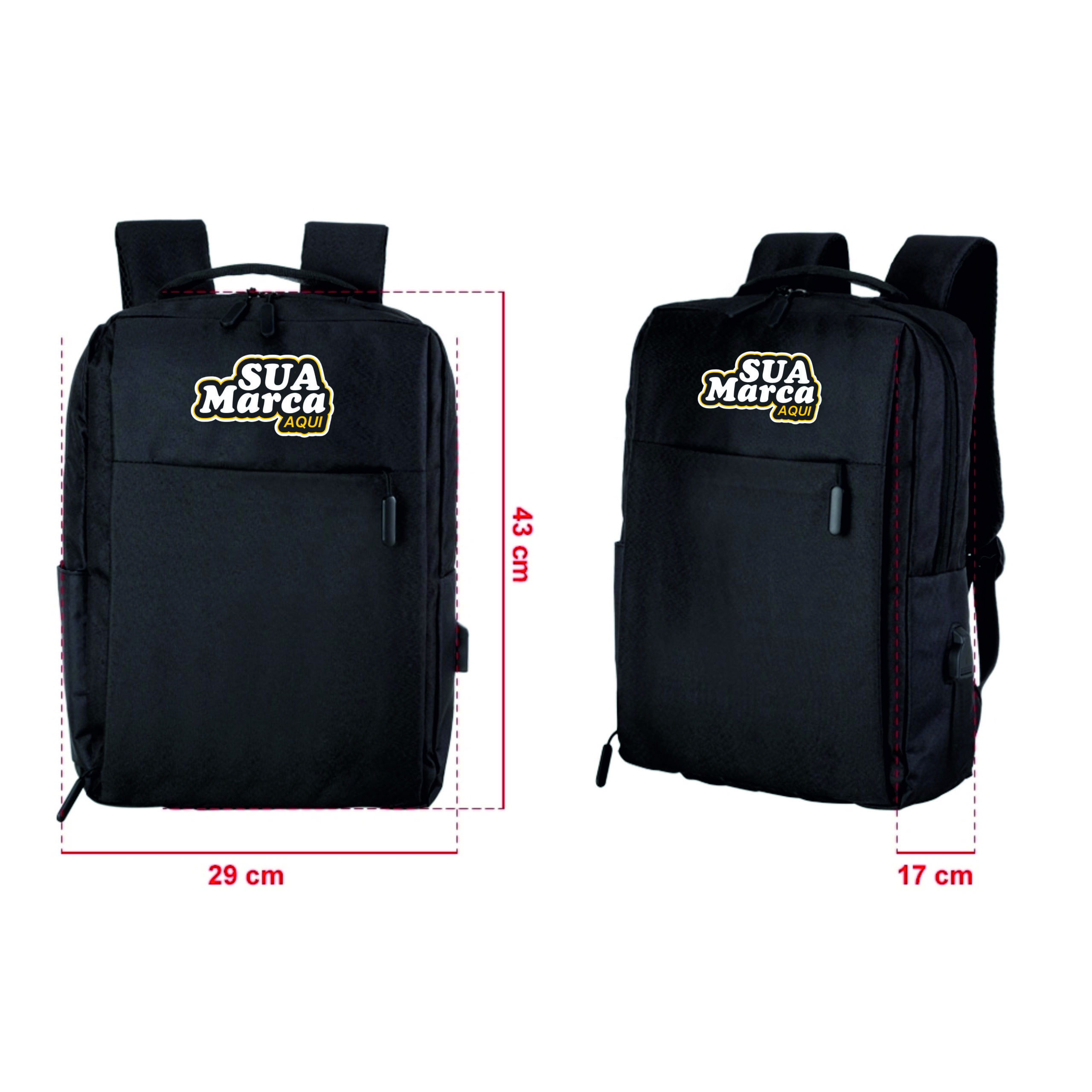 601 - Mochila de Nylon USB 21L - Imagem 10