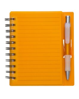CADERNO PLÁSTICO C/ CANETA