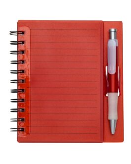 CADERNO PLÁSTICO C/ CANETA